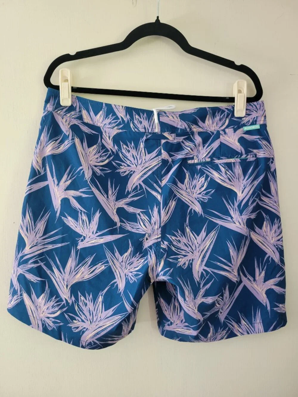 Bonobos 7 Inch Swim Trunks Navy Bird of Paradise Print Men sz 33 Coastal Beach